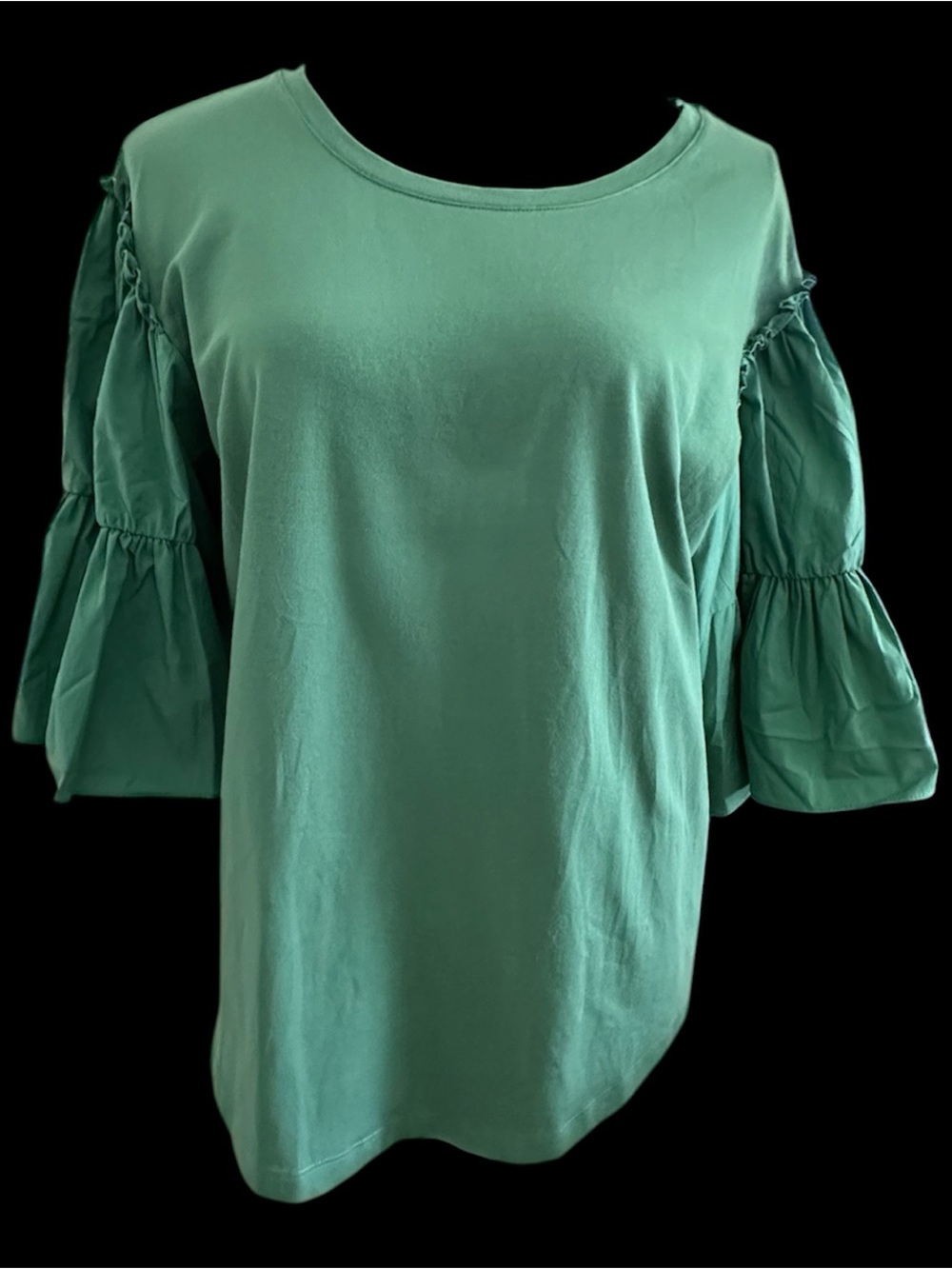 Chico Green Ruffle Sleeve Top